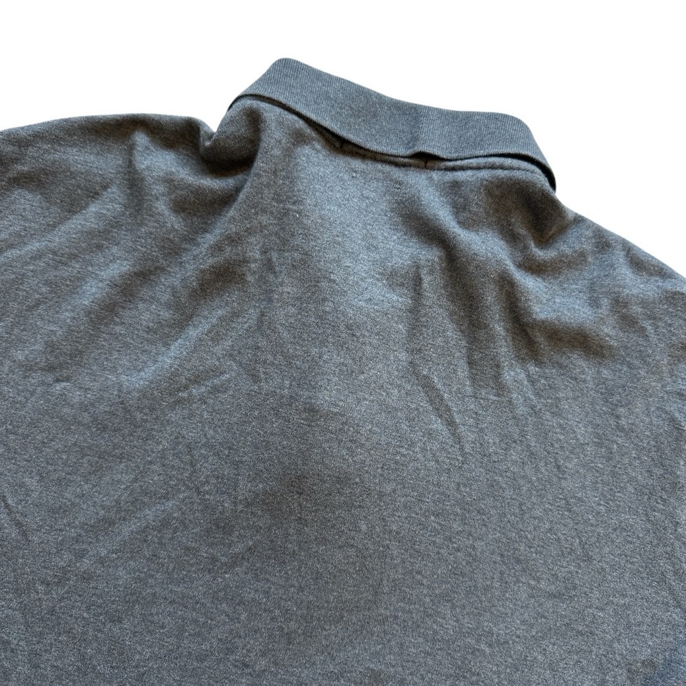 Polo Ralph Lauren Men's XL Gray Long Sleeve Polo Shirt Classic Fit Leather Trim - Picture 7 of 8